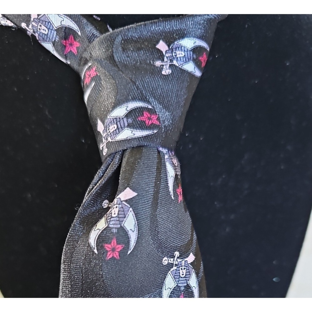 Steven Harris Egyptian Pharaoh Shriner Men's Neck Tie Black Red Sword Star 60"